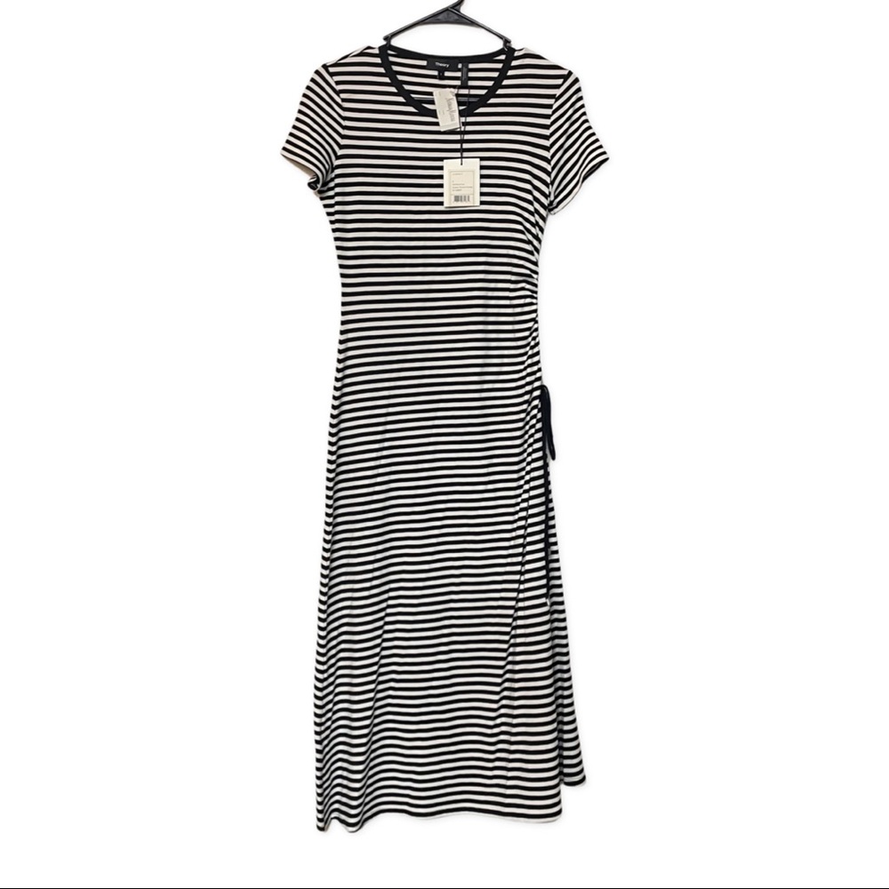 Theory Jilaena Black and White Stripe Dress Size S
